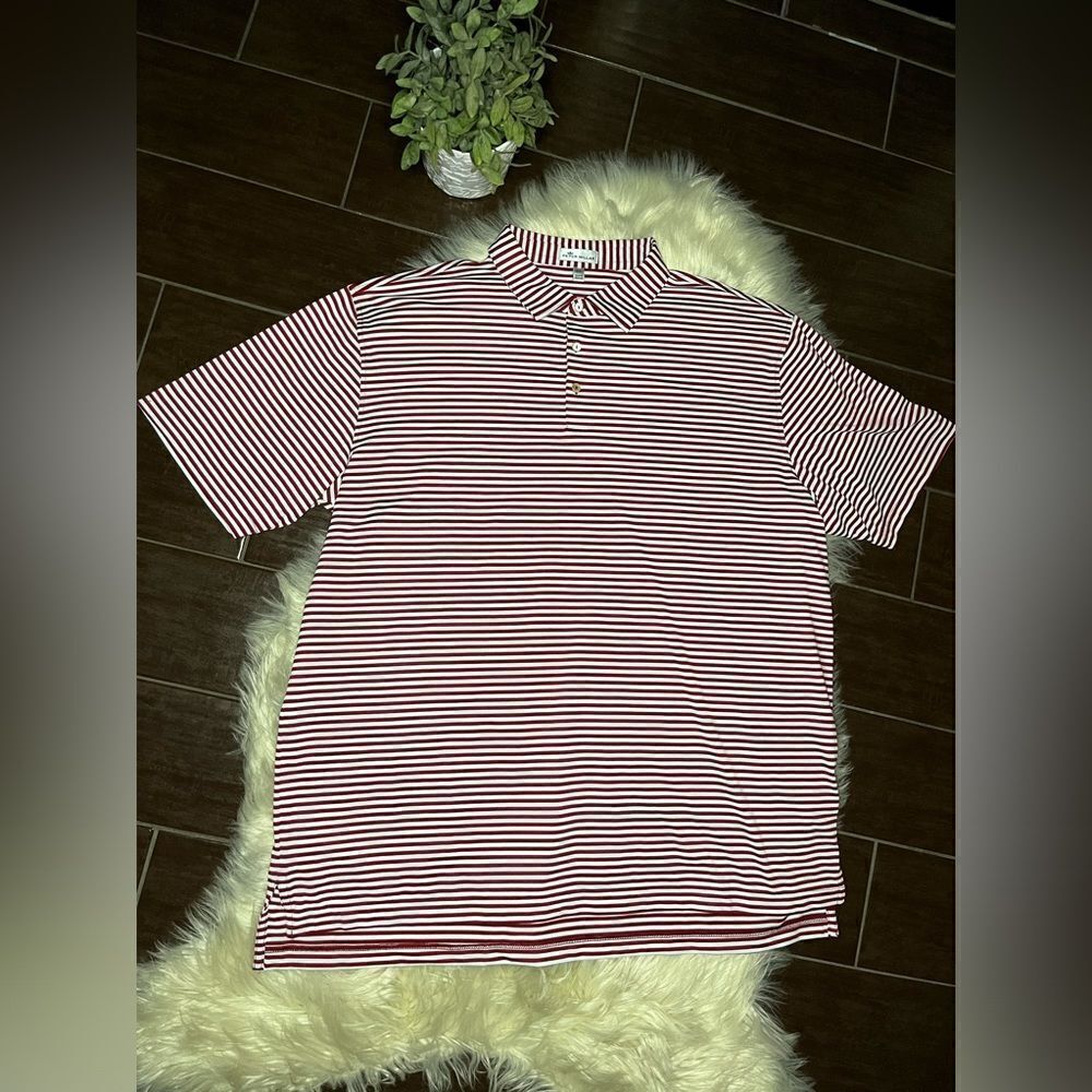 Peter Millar Red and White short sleeved polo sz XXL